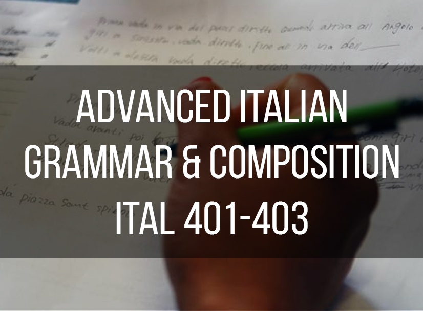 Advanced Italian Grammar & Composition